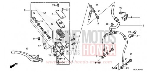 MAITRE-CYLINDRE FREIN AV. (CBR600F) CBR600FB de 2011